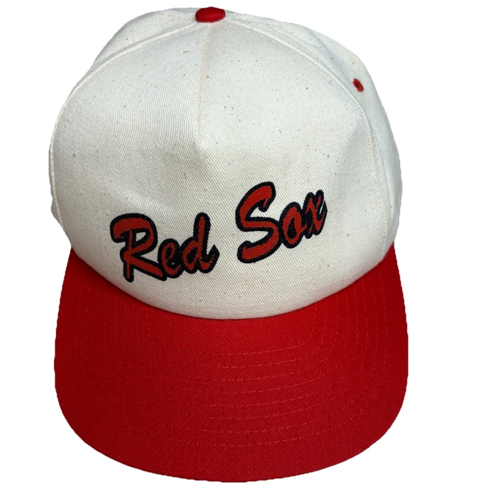 Vintage TI Red Sox Back Snapback 90's Baseball Hat Script Cap MLB Boston
